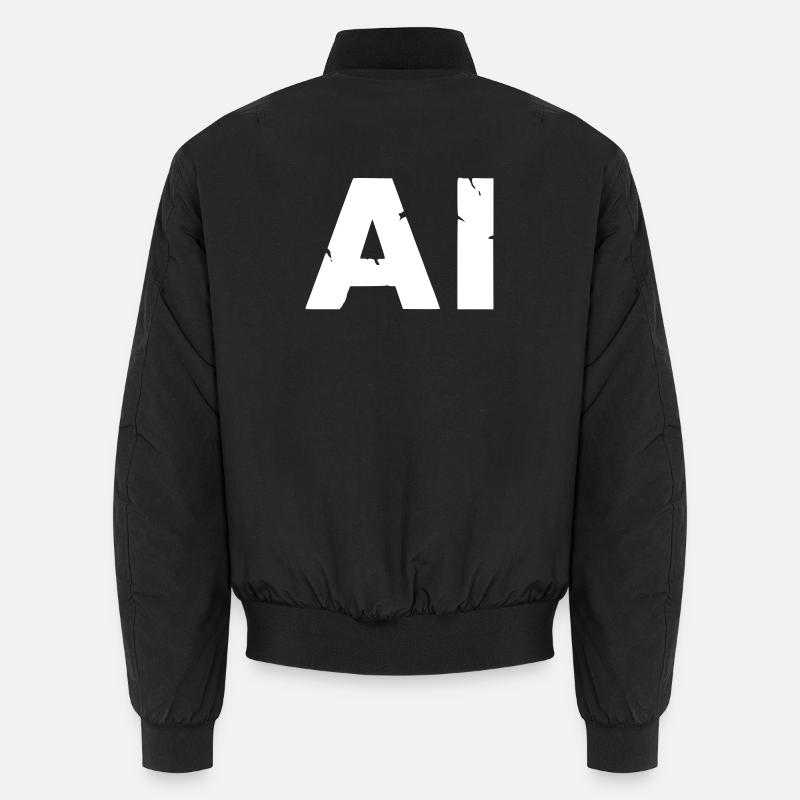 AI Artificial Intelligence Text Grunge Vector Unisex Bomber Jacket