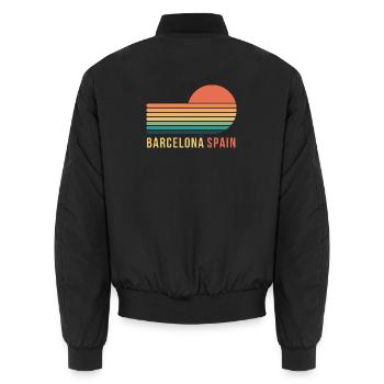Barcelona - Unisex Bomber Jacket - black - Back - AI Model Male 185 light (185cm)