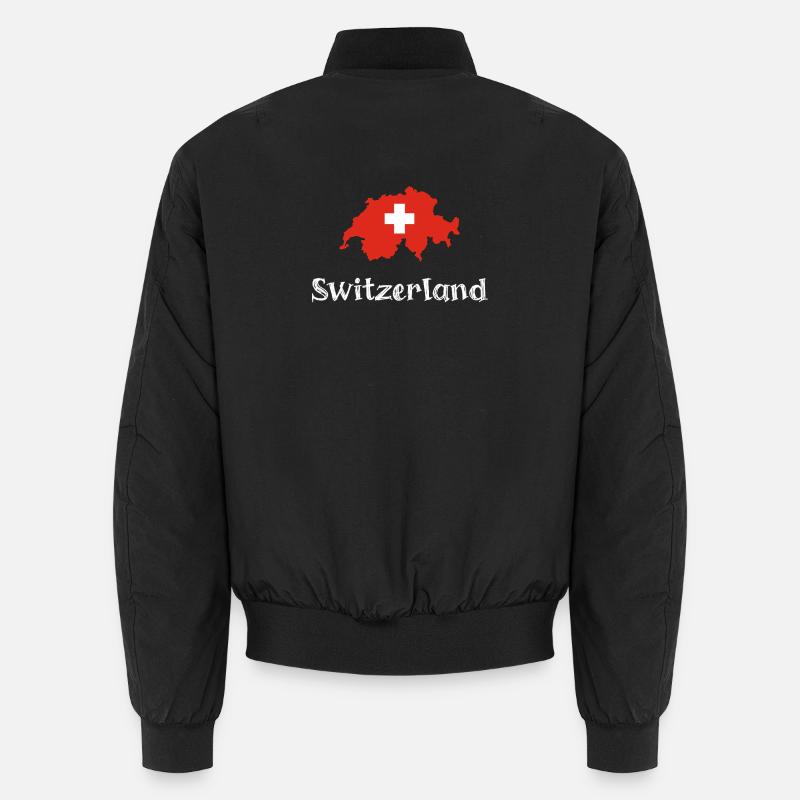 Switzlerland (White Text) Unisex Bomberjacke