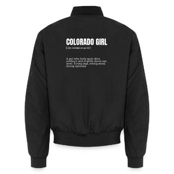 Colorado Girl Outdoor Ghost - Unisex Bomber Jacket - black - Back - AI Model Male 185 light (185cm)