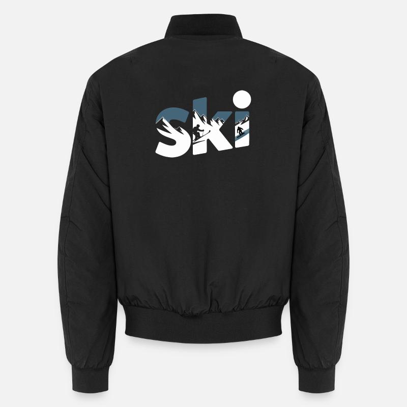 Ski Bergpanorama Typo Design Unisex Bomberjacke