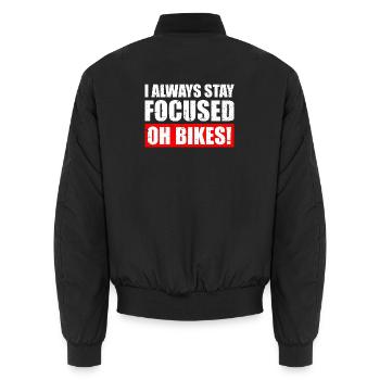 Restez toujours concentré Vélo VTT Descente - Bomber unisexe - noir - Dos - AI Model Male 185 light (185cm)