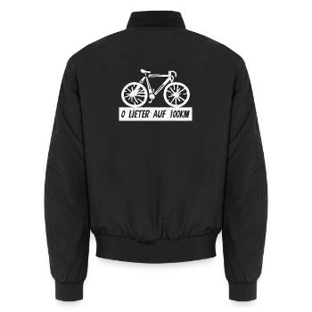 Null Liter - Unisex Bomberjacke - Schwarz - Hinten - AI Model Male 185 light (185cm)