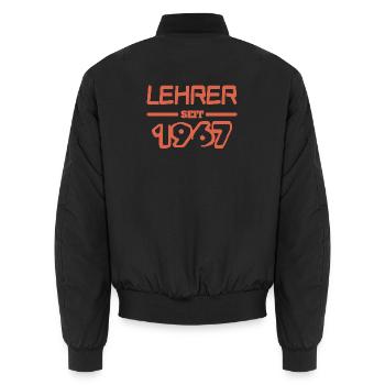 Lehrerin 1967 - Unisex Bomberjacke - Schwarz - Hinten - AI Model Male 185 light (185cm)