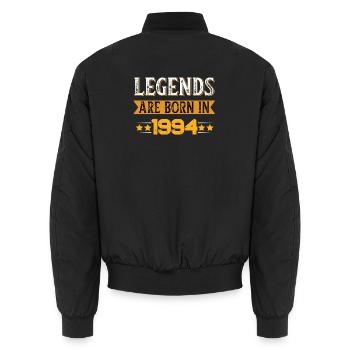 Birthday born in 1994 - Unisex Bomber Jacket - black - Back - AI Model Male 185 light (185cm)