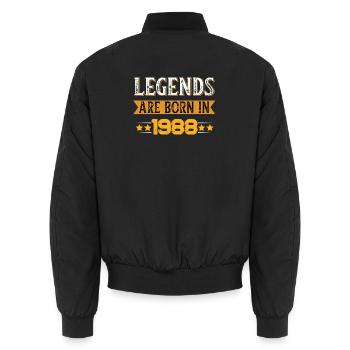 Birthday born in 1988 - Unisex Bomber Jacket - black - Back - AI Model Male 185 light (185cm)