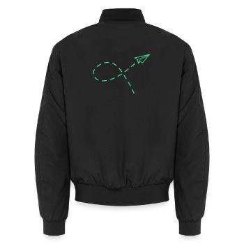 Papierflug Neon Reise - Unisex Bomberjacke - Schwarz - Hinten - AI Model Male 185 light (185cm)