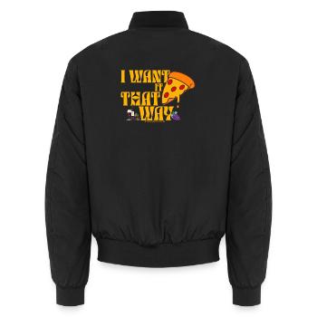 I Want It That Way Pizza Wein - Unisex Bomberjacke - Schwarz - Hinten - AI Model Male 185 light (185cm)