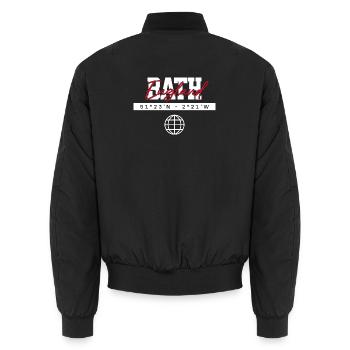 Bath England Koordinaten Reise Souvenir - Unisex Bomberjacke - Schwarz - Hinten - AI Model Male 185 light (185cm)