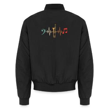 Posaunist Herzschlag-Posaune - Unisex Bomberjacke - Schwarz - Hinten - AI Model Male 185 light (185cm)