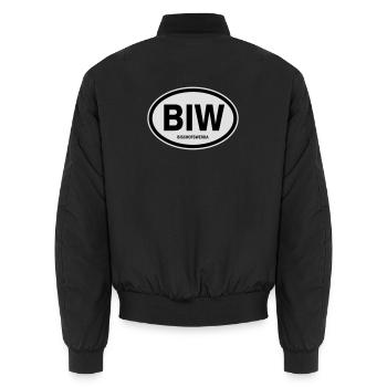 BIW Bischofswerda - Unisex Bomberjacke - Schwarz - Hinten - AI Model Male 185 light (185cm)