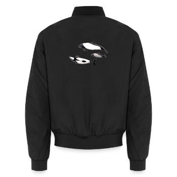Dolphin of Commerson - Tonina - Commerson's dolphin - Unisex Bomber Jacket - black - Back - AI Model Male 185 light (185cm)