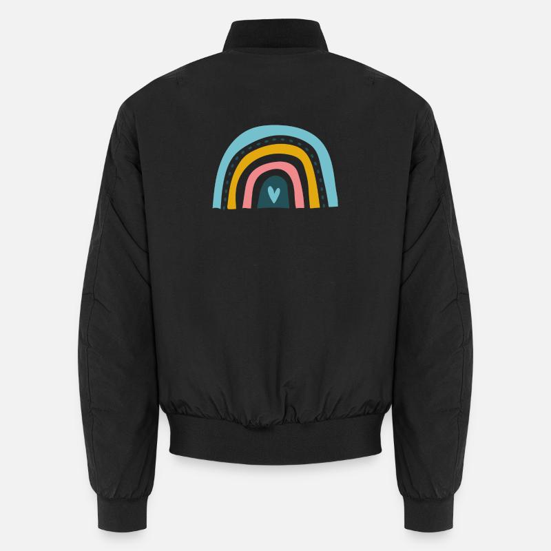 Arc-en-ciel avec cœur Bomber unisexe