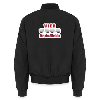 Four fists for an Alleluia - Unisex Bomber Jacket - black - Back - AI Model Male 185 light (185cm)