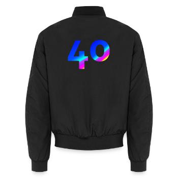feiern, 40 blauer farbverlauf mit bunten Farben - Unisex Bomberjacke - Schwarz - Hinten - AI Model Male 185 light (185cm)