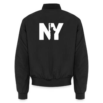 New York Statue - Unisex Bomberjacke - Schwarz - Hinten - AI Model Male 185 light (185cm)