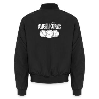 Boule König King Kugeln für Bouler Boccia Spiel - Unisex Bomberjacke - Schwarz - Hinten - AI Model Male 185 light (185cm)