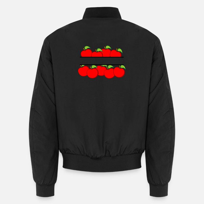 Apples banner with red apple Unisex Bomber Jacket