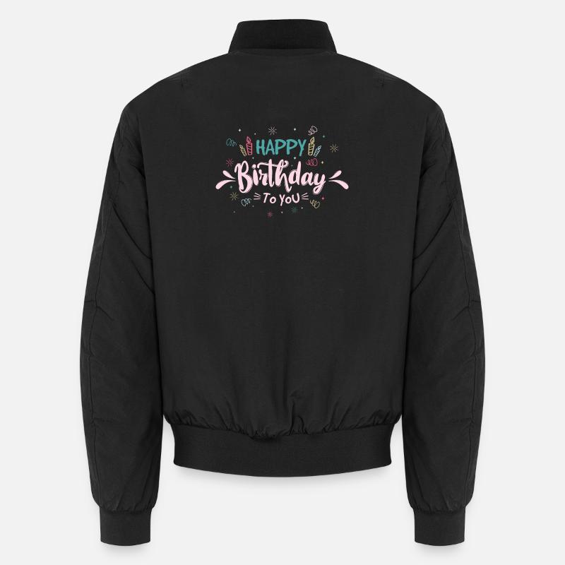 Playful Birthday Typography Celebration Unisex Bomber Jacket