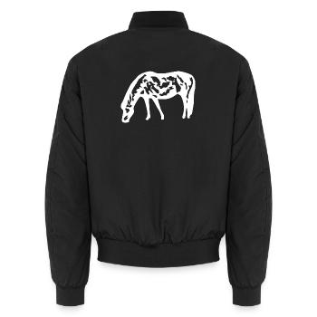 cheval blanc cheval blanc t-shirt cadeau cavalier - Bomber unisexe - noir - Dos - AI Model Male 185 light (185cm)