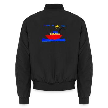 Défroisseur des Fêtes - Bomber unisexe - noir - Dos - AI Model Male 185 light (185cm)
