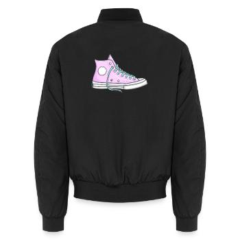 Kleiden Sie sich mit Stil und Persönlichkeit Convers Tennis - Unisex Bomberjacke - Schwarz - Hinten - AI Model Male 185 light (185cm)