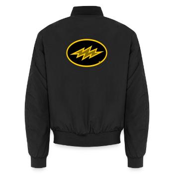 bolt - Unisex Bomber Jacket - black - Back - AI Model Male 185 light (185cm)