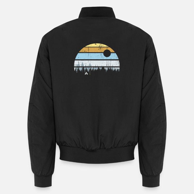 Serene Forest Sunset Scene - Unisex Bomber Jacket - black