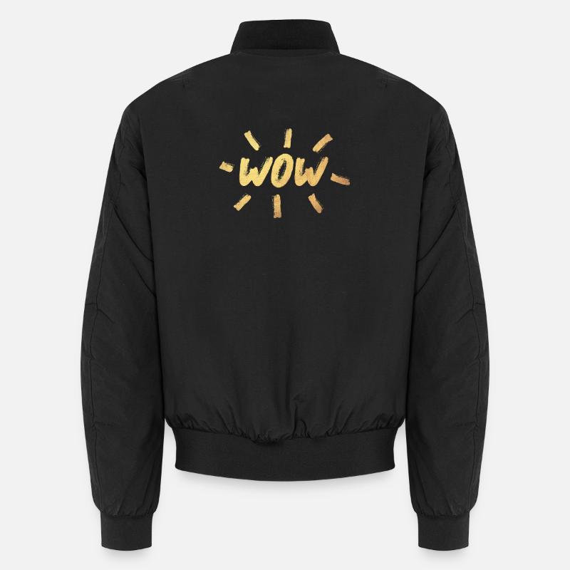 WOW Pinsel Gold OMG Handschrift Comic Style cool Unisex Bomberjacke