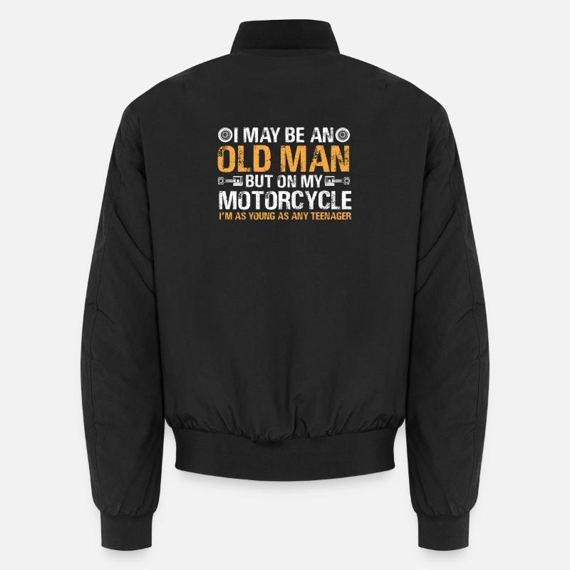 Motorrad alter Mann Unisex Bomberjacke