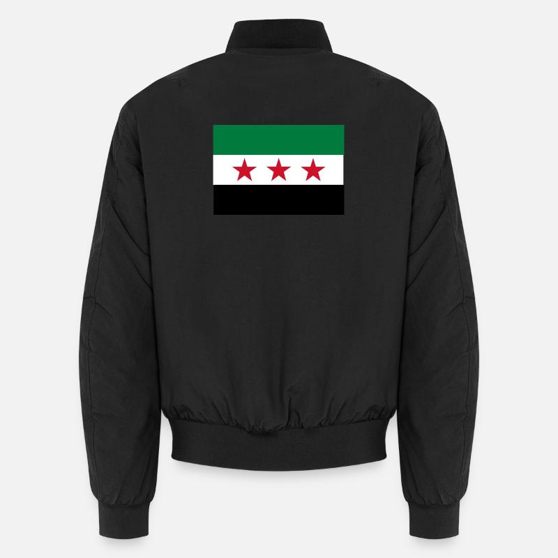Green White Black Star Flag - Unisex Bomber Jacket - black