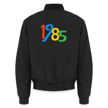 40. Geburtstag Jahrgang 1985 40 Jahre Geschenke - Unisex Bomberjacke - Schwarz - Hinten - AI Model Male 185 light (185cm)