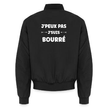 I can't, I'm drunk - Unisex Bomber Jacket - black - Back - AI Model Male 185 light (185cm)
