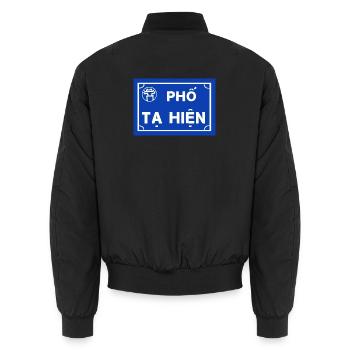ta Hien Street Bierstrasse - Unisex Bomberjacke - Schwarz - Hinten - AI Model Male 185 light (185cm)