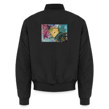 Gold Fountain - Unisex Bomber Jacket - black - Back - AI Model Male 185 light (185cm)