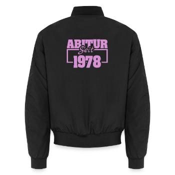 1978 - Unisex Bomber Jacket - black - Back - AI Model Male 185 light (185cm)