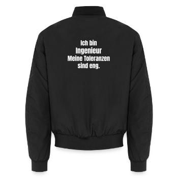 Ich bin Ingenieur: Toleranzen eng - Unisex Bomberjacke - Schwarz - Hinten - AI Model Male 185 light (185cm)