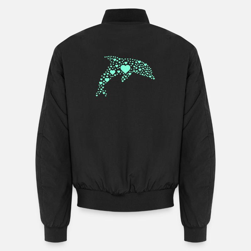 Motif de cœur de dauphin Bomber unisexe