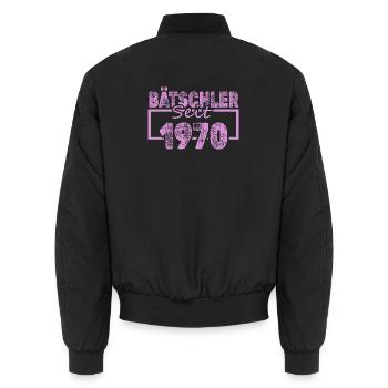 Lustig 197 - Unisex Bomberjacke - Schwarz - Hinten - AI Model Male 185 light (185cm)