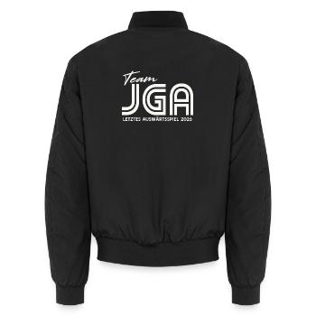JGA 2026 Team Bräutigam Junggesellenabschied - Unisex Bomberjacke - Schwarz - Hinten - AI Model Male 185 light (185cm)