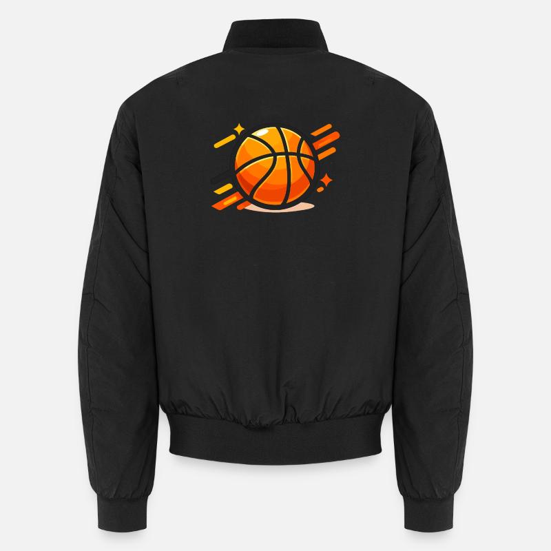 Dynamic Basketball Neon Orange Unisex Bomber Jacket