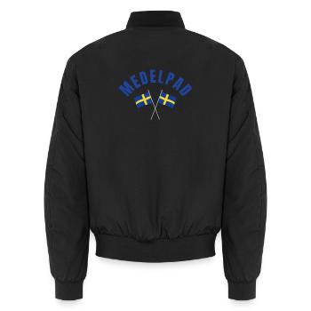 Drapeaux suédois de Medelpad - Bomber unisexe - noir - Dos - AI Model Male 185 light (185cm)