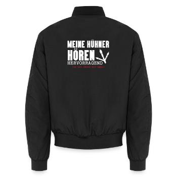 Hühnerflüsterer Huhn Hühnerhalter Hühner - Unisex Bomberjacke - Schwarz - Hinten - AI Model Male 185 light (185cm)