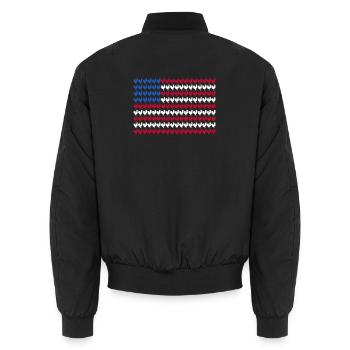Éleveur Patriotique Troupeau de Coq Volaille USA Pride C - Bomber unisexe - noir - Dos - AI Model Male 185 light (185cm)