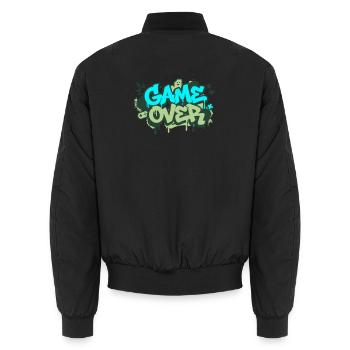 Game Over Graffiti Logo - Unisex Bomberjacke - Schwarz - Hinten - AI Model Male 185 light (185cm)
