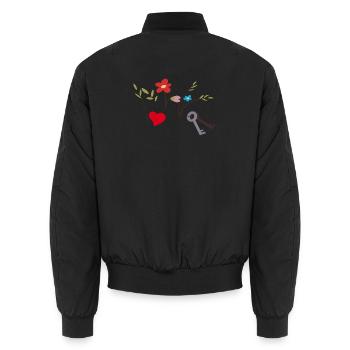 Zu Hause - Unisex Bomberjacke - Schwarz - Hinten - AI Model Male 185 light (185cm)