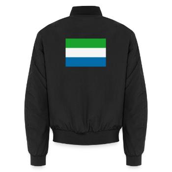 Sierra Leone-Flagge - Unisex Bomberjacke - Schwarz - Hinten - AI Model Male 185 light (185cm)
