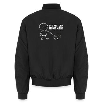 Gassi Outfit Hundehalter Geschenk Süßes Gassi - Unisex Bomberjacke - Schwarz - Hinten - AI Model Male 185 light (185cm)