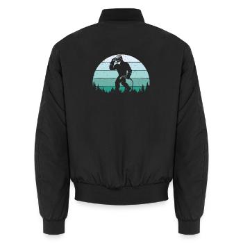 Bigfoot-Schweißer – Schweißer und Metallarbeiter Sasquatch - Unisex Bomberjacke - Schwarz - Hinten - AI Model Male 185 light (185cm)