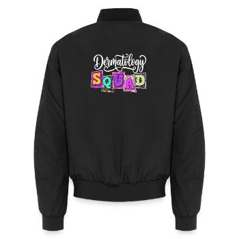 Dermatology Squad – Kosmetiker Med Spa Hautpflege - Unisex Bomberjacke - Schwarz - Hinten - AI Model Male 185 light (185cm)